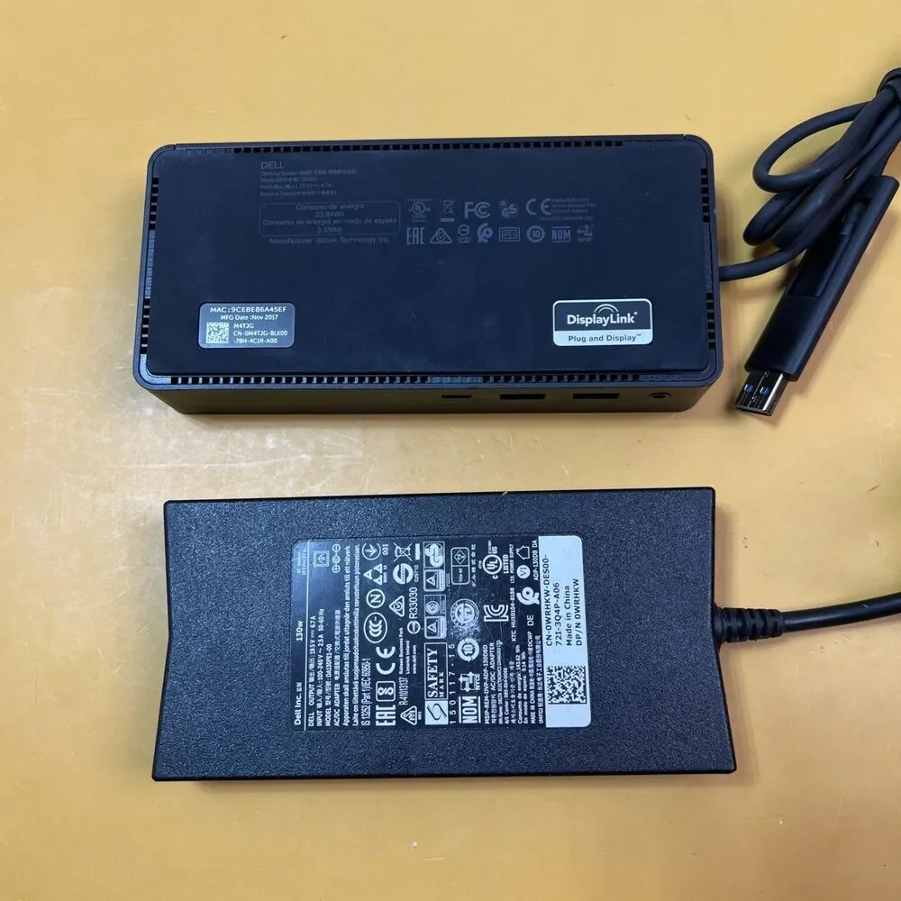 Dell D6000 Universal Docking Station Black 130W AC Adapter USB 3.0